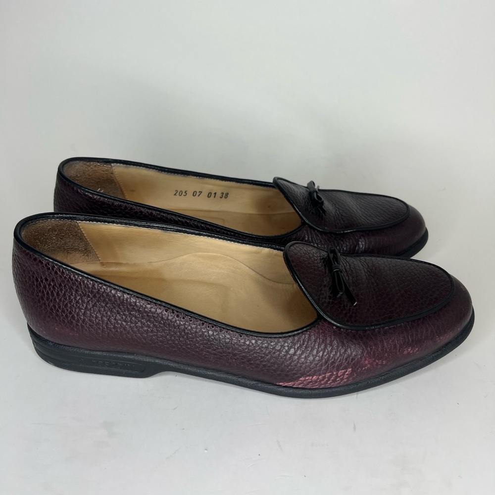A testoni Dinamico made in Italy  flats shoes Loafers Womens Sz 38 US 7 Burgundy